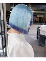 ベレーザ 渋谷(BELEZA)&nbsp;11158ネイビーブルーブルーシルバー切りっぱなしボブ袖カラー