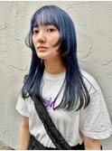 姫カット☆エンドカラー☆ブルーカラー☆  10代20代30代人気◎