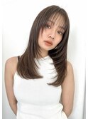 小顔に見せるワンホン＆韓国ヘア/顔周りレイヤーカット