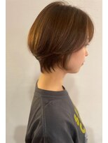 ボンド(hair salon bonD)&nbsp;レイヤーショート×透け感モンブランイエロー