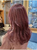 秋髪秋カラーチェリーレッド　ブリーチカラー　横浜N