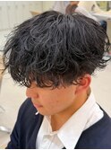 シャドウパーマメンズメッシュメンズパーマ波巻きパーマ韓国ヘア