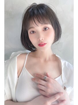 ココカラヘアー ニコ(cococara hair nico) 黒髪ショートボブ 前髪あり 小顔ボブ