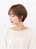 横顔美人な丸みショートボブ 小顔見えヘア