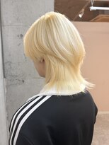 ラニヘアサロン(lani hair salon)&nbsp;ブロンドカラー/抜きっぱなし/金髪/メンズハイトーン/ウルフ