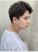 アップバング  ツーブロック コンマヘア ツイストパーマ