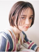 アンニュイムードボブ/カーキグレージュ/ミニボブ/小顔ボブ