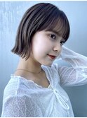 ぷつっとカット 外はねボブ フルバング