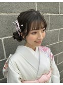 振袖ヘア　振袖ヘアメイク　ツインアレンジ　ツインヘア