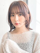 アグノス 青山(Agnos) ◎ミニウルフホワイトグレージュデジタルパーマチェリーブラウン