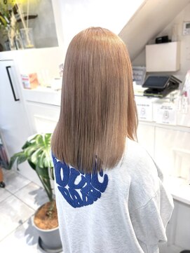 ネオリーブカフ 鶴ヶ峰店(Neolive caff) ダブルカラー ミルクティーベージュ ツヤカラー