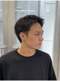 スーツ短髪/センターパート/束感ツーブロック/刈り上げマッシュ