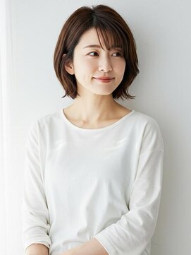 ソンノ(sonno) 外ハネボブ ショートボブ 30代 40代 ブラウンベージュカラー