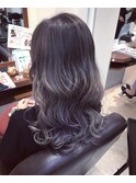 かわかっこいいブルーパープルアッシュ
