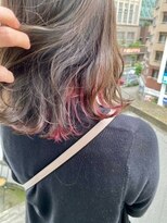 くすみピンク/前髪カット/ニュアンスカラー/韓国/イルミナカラー