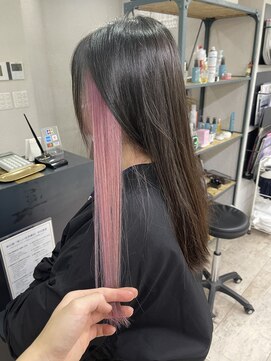 アジールヘア 所沢プロペ通り店(agir hair) イヤリングホワイトピンクロング所沢