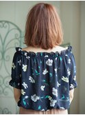 ツヤ髪シルキーベージュ小顔内巻きワンカール20代30代40代