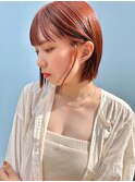 【Lufeli】佐藤有華 ぷつっとボブ/コーラルオレンジ/前髪/小顔