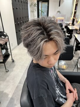 メンズラピス 栄店(Men's Lapis) メンズバレイヤージュセンターパートツーブロックマッシュ