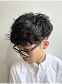 無造作ニュアンスマッシュパーマメンズカット