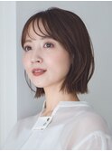 ボブ レイヤーカット メルティカラー 前髪