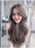 美髪韓国レイヤーイメチェン似合わせワイドバングロングレイヤー