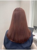 レッドブラウンロングヘアトリートメントバーガンディー
