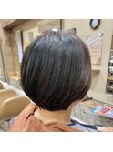 ショートボブ×縮毛矯正×ヘナ染め