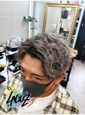 【メンズ】グレージュ × 波巻き大人メンズパーマ 茅ヶ崎