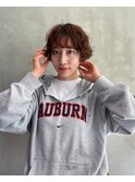 学芸大学【CEINEloq】ショートボブ×パーマ×オレンジブラウン