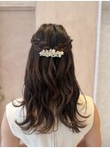 【中里恵梨】ヘアセット/ハーフアップ/編み込み/パーティヘア