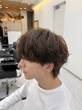 レイヴ(RAVE) メンズセンターパートニュアンスパーマ韓国ヘアフェザーショー