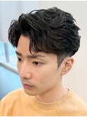 奈良men's短め強め大人大人髪フェザーパーマフェザーショート