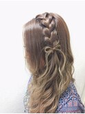 垂らし編み(ヘアセット)
