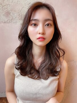 ロンドローズ 名古屋(Lond damaskRose) チョコレート 切りっぱなし イヤリングカラー 韓国ヘア 顔周り