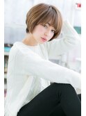 伸ばしかけにGOOD！大人ハイライト小顔丸みショートa1