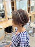 白髪ぼかしブリーチ無しダブルカラーカットトリートメント15400