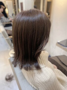 ヘアリゾート粋 ウナム 新宿東口店(enam) レイヤーミディアム/透明感/アーモンドブラウン