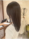 ミディアムヘア/ラベンダーアッシュ/暗髪カラー/顔周りカット