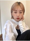 大人可愛い20代30代40代フレンチショート×ミルクベージュ