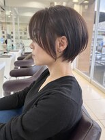 ハピネス 西大寺店(Happiness) ショートカット×ひし形ショートボブ×前髪あり30代40代50代