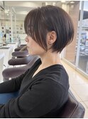 ショートカット×ひし形ショートボブ×前髪あり30代40代50代