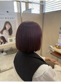 大人かわいい透明感カラーボルドー
