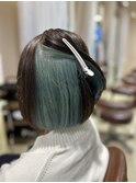 インナーカラー　ミントグリーン