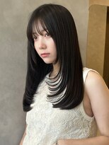 オムニス 表参道(Omnis)&nbsp;暗髪レイヤーカットワンカールレイヤー黒髪くびれミディアム