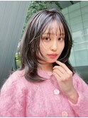オリーブミルクティーカラーベージュボブブリーチレイヤー豊中