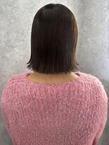 アイリス 天文館店(AIRIS)&nbsp;外ハネボブ アッシュブラウン 切りっぱなしボブ 髪質改善 20代