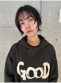 くびれヘア黒髪ショート顔まわりウルフレイヤー