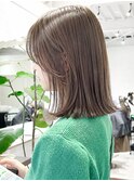 原宿レイヤーボブオリーブベージュ顔周りカットブリーチなし小顔