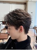 毛流れセンターパートフェザーパーマニュアンスパーマ
